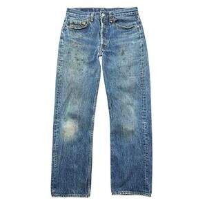 Vintage 80s Levis 501 Jeans Mens 32x32 (29x28) Blue Denim Button Fly USA Made
